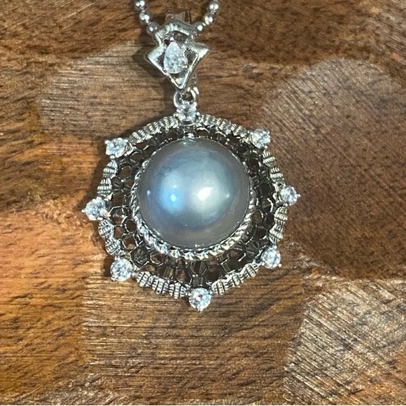 Tahiti platinum pearl pendant no chain - Picture 1 of 2